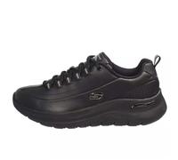 Skechers Women's Arch Fit 2.0 Star Bound Sneaker, Black Leather/Gunmetal Trim, 4 UK