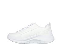 Skechers Women's Arch Fit 2.0 Star Bound Trainers, White Leather/Silver Trim, 3.5 UK