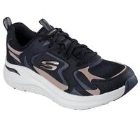Skechers Women's Arch Fit 2.0 Vintage Luxe Sneaker, Black Leather/Mesh/Rosegold Trim, 6 UK