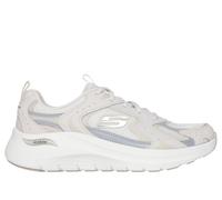Skechers Women's Arch Fit 2.0 Vintage Luxe Sneaker, Natural Leather/Mesh/Gray Trim, 5 UK