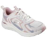 Skechers Women's Arch Fit 2.0 Vintage Luxe Sneaker, Pink Leather/Mesh/Gray Trim, 4 UK
