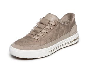Skechers Women's Arch Fit Arcade Cuddle Steps Slip-in Trainers, Taupe Nylon Duraleather Suede, 5 UK
