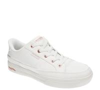 Skechers Women's Arch Fit Arcade - Meet Ya There Sneaker in White, Size 7 Wide | Textile, Vegan, Machine Washable