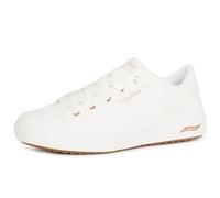 Skechers Duraleather Laced Slip On Archfit Arcade Fashion Sneaker, White, Size 8, Women White