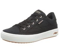 Skechers Women's Arch FIT Arcade Sneaker, Black Canvas/Rose Gold Trim, 8 UK