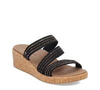 Skechers Arch Fit Beverlee BLK Black Womens Wedge Sandals 119548 in a Plain Textile in Size 5