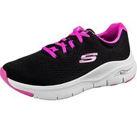 Skechers Women's Sneaker - Arch Fit Big Appeal - Black Mesh with Fuchsia Trim - UK 3