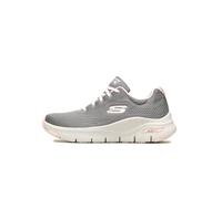 Skechers Women's Arch Fit Big Appeal Sneaker,Gray Knit Mesh / Pink Trim,3 UK