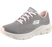 Skechers Women's Arch Fit Big Appeal Sneaker,Gray Knit Mesh / Pink Trim,7 UK