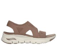Skechers Women's Arch Fit - Brightest Day Sandals in Mocha, Size 7 | Textile, Vegan, Machine Washable