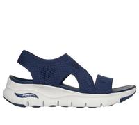 Skechers Women's Arch Fit - Brightest Day Sandals in Navy Blue, Size 8 | Textile, Vegan, Machine Washable