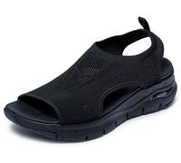 Skechers Women's Arch FIT City Catch Sandal, Black Knit, 8 UK