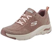 Skechers Women's Arch Fit Comfy Wave Sneaker, Dark Taupe Knit/Trim, 4 UK