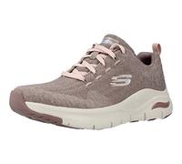 Skechers Women's Arch Fit Comfy Wave Sneaker, Dark Taupe Knit/Trim, 8 UK