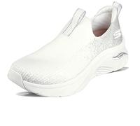 Skechers Women's Arch FIT D'LUX Slipper, White Knit/Silver Trim, 5 UK