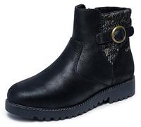 Skechers Women's Arch Fit Marlie-Weekend Chat Ankle Boot, Black/Black, 9.5