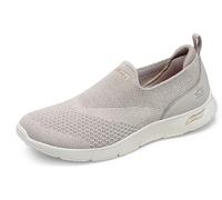 Skechers Women's 104164 TPE Trainers, Taupe Heathered Knit/Peach Trim, 3.5 UK