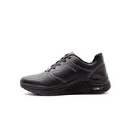 Skechers Women's Arch Fit S Mile Makers Sneaker, Black Duraleather/Hot Melt Trim, 5 UK