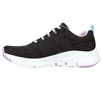 Skechers Women's Arch FIT Sneaker, Black Knit/Lavender Trim , 8 UK medium
