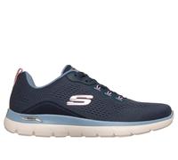 Skechers Women's Arch Fit Summits - Daily Flow Sneaker in Navy Blue/Light Blue, Size 3.5 | Textile/Synthetic, Vegan, Machine Washable