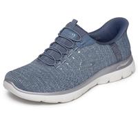 Skechers Women's Arch Fit Summits Soft Shimmer Slip-in Trainers, Slate Mesh Silver Trim, 7 UK