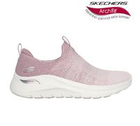 Skechers Womens Arch Fit Trainers Mauve Pink Slip on Lightweight Vegan Shoes
