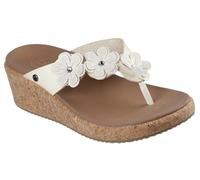 Skechers Women's Archfit Beverlee-Rare Blossom Flip-Flop, Off-white, 8