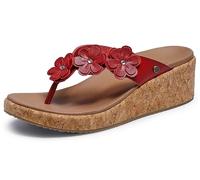 Skechers Women's Archfit Beverlee-Rare Blossom Flip-Flop, Red, 2.5 UK