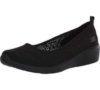 Skechers Women's Arya Airy Days Closed Toe Ballet Flats, Black Crochet Trim, 5 UK