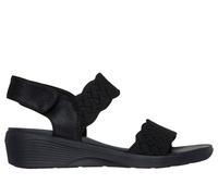 Skechers Women's Arya - On The Rise Sandals in Black, Size 4 | Textile, Vegan, Machine Washable