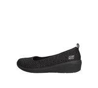 Skechers Women's Arya Sweet Glitz Slip On Trainers, Black Black Metallic Knit Black Gunmetal Trim Bbk, 4.5 UK