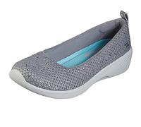 Skechers Women's Arya Sweet Glitz Slip On Trainers, Grey Gray Metallic Knit Light Gray Silver Trim Gry, 3.5 UK