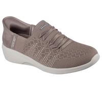 Skechers Women's Arya Swiftly Slip-On Sneakers, Dark Taupe Knit, 6 UK