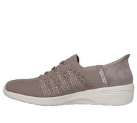 Skechers Women's Arya Swiftly Slip-On Sneakers, Dark Taupe Knit, 8 UK
