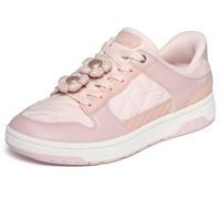 Skechers Women's Benson Blissful Blossom Hands Free Slip-insSneaker | Slip-Ins, Cozy Fit & Duraleather W/Puff Flower Detail Lace-Up, Air-Cooled Memory Foam Insole