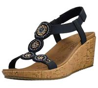 Skechers Women's Beverlee-Date Glam Wedge Sandal, Blue, 6 UK