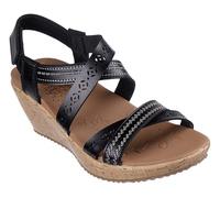 Skechers Women's Beverlee Delicate Glow Sneaker, Black Duraleather, 2 UK