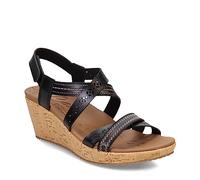 Skechers Women's Beverlee Delicate Glow Sneaker, Black Duraleather, 3 UK