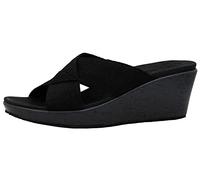 Skechers Women's Beverlee-Delighted Wedge Sandal Black/Black 10