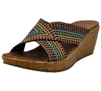 Skechers Womens Beverlee Delighted Wedge Sandal, Multi, 5 UK