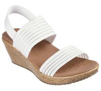 Skechers Women's Beverlee-Sheer Luck Wedge Sandal, White Opulenter Garten, 8 UK
