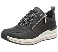 Skechers Women's Billion 2 Sneaker, Black Duraleather/Zipper Trim, 5 UK