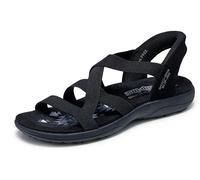Skechers Womens Black Sandals Hands Free Slip Ins Ladies Vegan 163460/BBK (Black, UK Footwear Size System, Adult, Women, Numeric, Medium, 8)