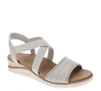 Skechers Women's BOBS Arch Fit Beach Kiss-Beyond Glam Slide Sandals, Taupe, 8 UK