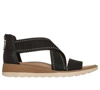 Skechers Women's BOBS Arch Fit Oasis - Cosy Glam Sandals in Black, Size 5 | Textile/Metal, Vegan