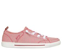 Skechers Women's BOBS B Cute 2.0 - Sea Stripes Sneaker in Red, Size 4.5 | Textile/Metal, Vegan, Machine Washable