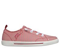 Skechers Women's BOBS B Cute 2.0 - Sea Stripes Sneaker in Red, Size 4 | Textile/Metal, Vegan, Machine Washable