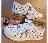 Skechers Women's Bobs B Cute Love Brigade Hearts Slip-On Trainers - White - 5 UK