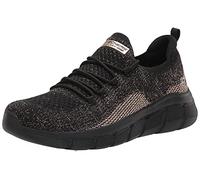 Skechers Women's Bobs B Flex Fall Sparks Shoes, Black Engineered Knit/Gold Trim, 7 UK