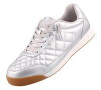 Skechers Women's Bobs Billie Wild Comfort Sneaker, Silver Pu, 3 UK